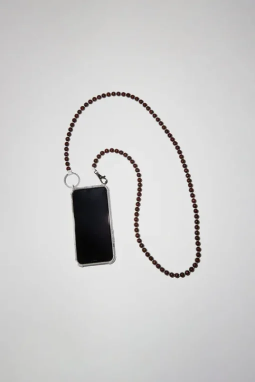 Handykette Iphone Necklace in Brown with White Thread