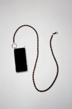 Handykette Iphone Necklace in Brown with White Thread