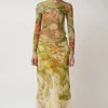 Hiss Skirt in Sage Molten Floral