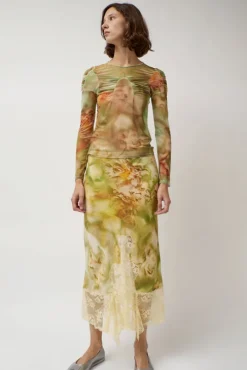 Hiss Skirt in Sage Molten Floral