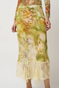 Hiss Skirt in Sage Molten Floral