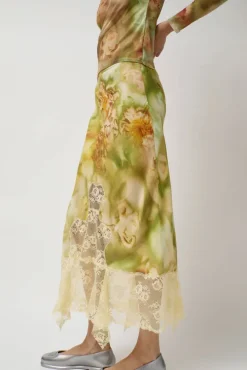 Hiss Skirt in Sage Molten Floral