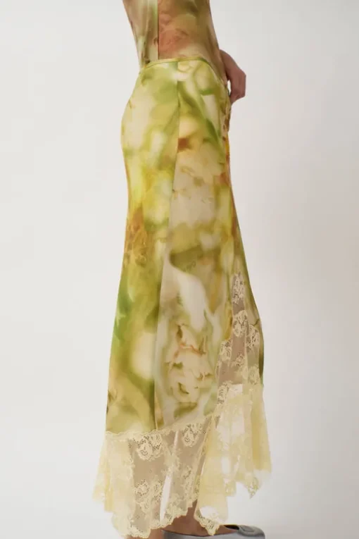 Hiss Skirt in Sage Molten Floral