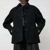 Hourglass Half Coat in Black