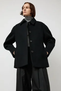 Hourglass Half Coat in Black