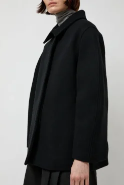 Hourglass Half Coat in Black