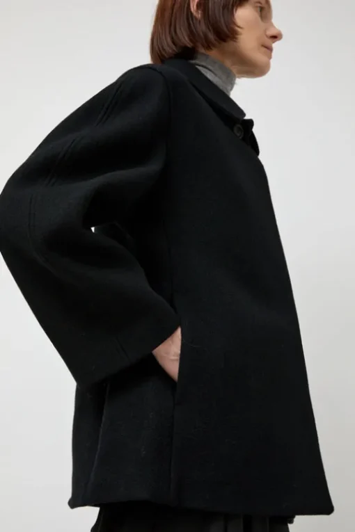 Hourglass Half Coat in Black