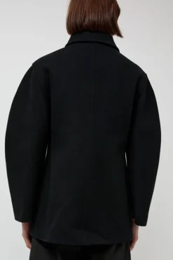 Hourglass Half Coat in Black