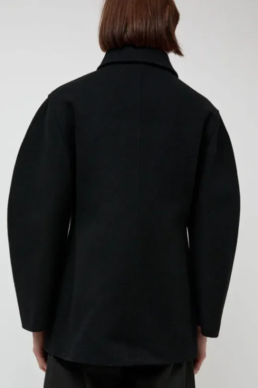Hourglass Half Coat in Black