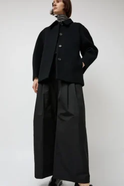 Hourglass Half Coat in Black