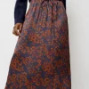 Inez Skirt in Rust and Navy Garden