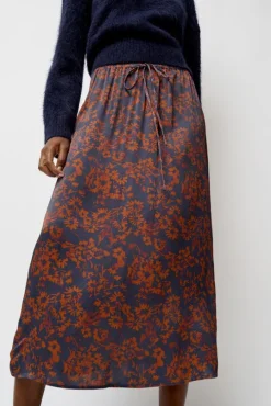 Inez Skirt in Rust and Navy Garden