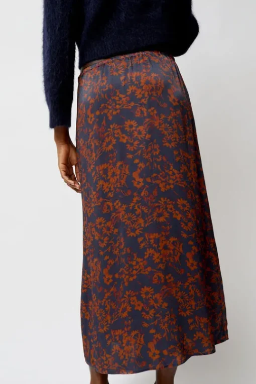 Inez Skirt in Rust and Navy Garden