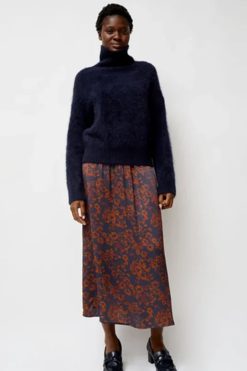 Inez Skirt in Rust and Navy Garden