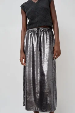 Inez Skirt in Silver Pony Hair