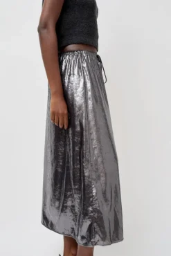 Inez Skirt in Silver Pony Hair