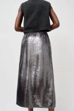 Inez Skirt in Silver Pony Hair