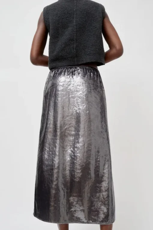 Inez Skirt in Silver Pony Hair