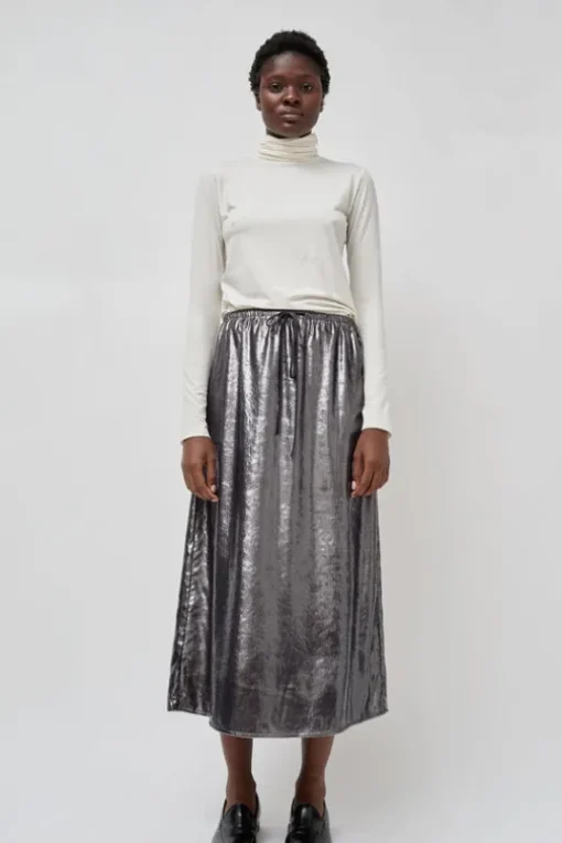 Inez Skirt in Silver Pony Hair