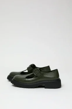 Jackie T-Strap in Olive