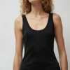 Jersey Scoop Tank in Black