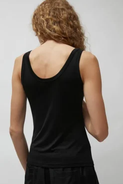 Jersey Scoop Tank in Black