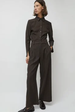 Kent Pant in Brown Stripe