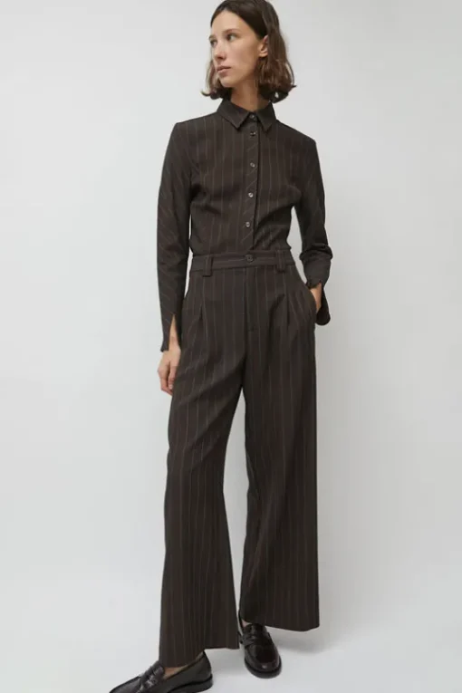 Kent Pant in Brown Stripe