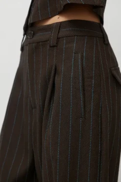 Kent Pant in Brown Stripe