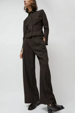 Kent Pant in Brown Stripe
