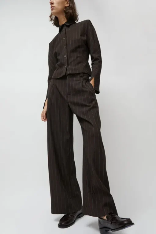 Kent Pant in Brown Stripe