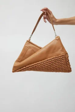 Knit Twisterette Bag in Natural Brown