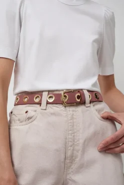 La Grande Keller Velours Belt in Brown Rose