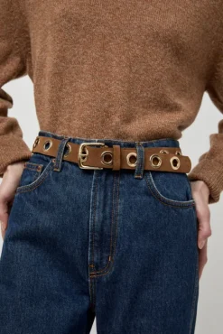 La Grande Keller Velours Belt in Tobacco