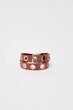 La Grande Keller Velours Belt in Brown Rose