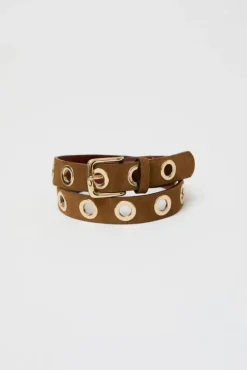 La Grande Keller Velours Belt in Tobacco