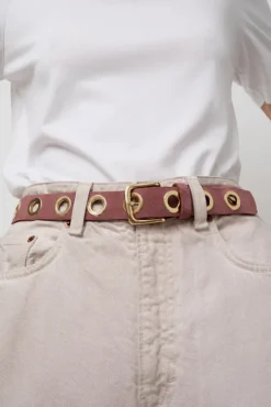 La Grande Keller Velours Belt in Brown Rose