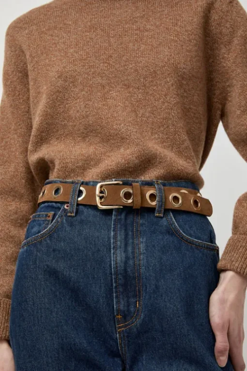 La Grande Keller Velours Belt in Tobacco