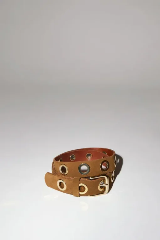 La Grande Keller Velours Belt in Tobacco
