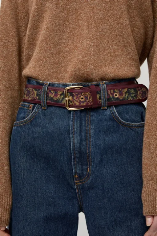 La Hydra Chic Belt in Kanin and Bordeaux