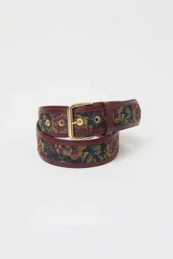 La Hydra Chic Belt in Kanin and Bordeaux