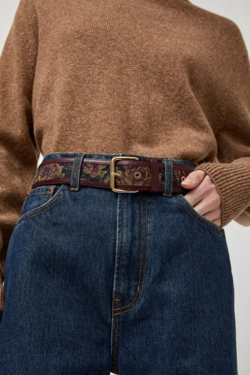 La Hydra Chic Belt in Kanin and Bordeaux