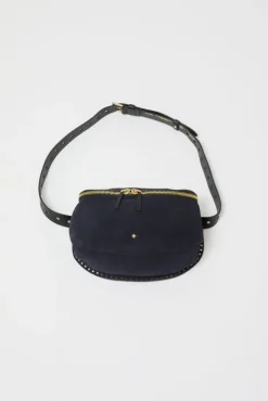 La New Grande Lili Velours Bag in Noir and Bleu Universe