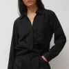 Lana Top in Midnight Pinstripe