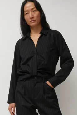 Lana Top in Midnight Pinstripe