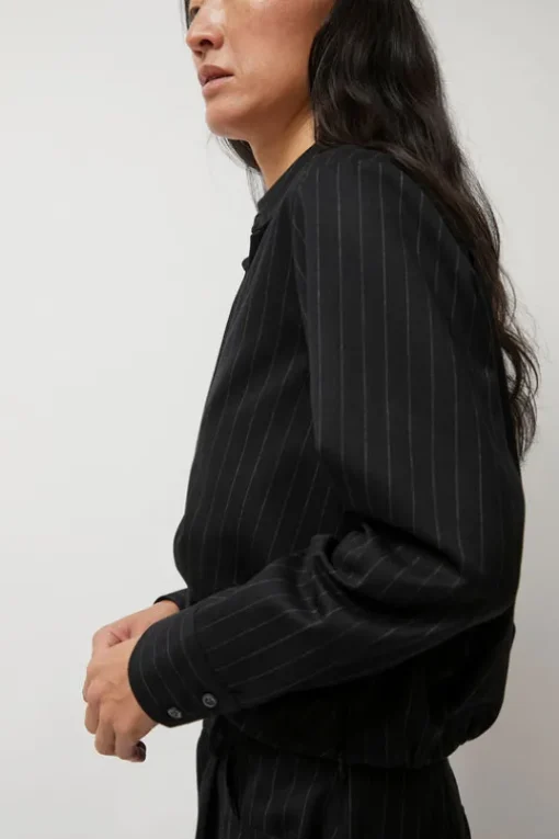 Lana Top in Midnight Pinstripe