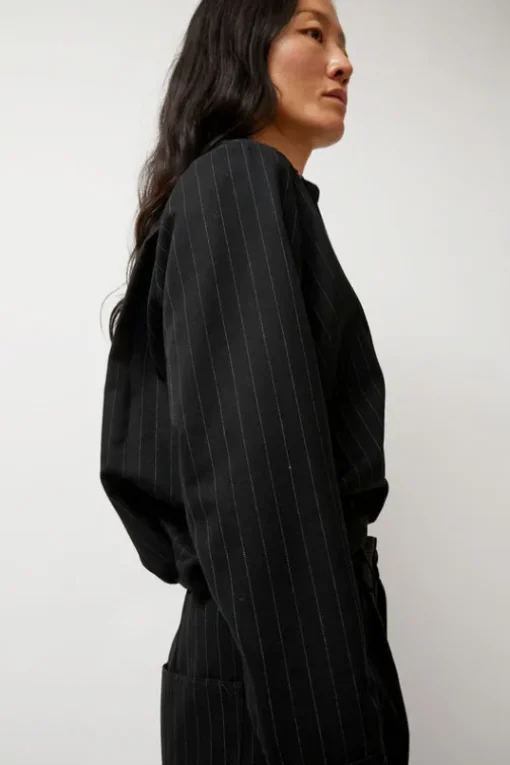 Lana Top in Midnight Pinstripe
