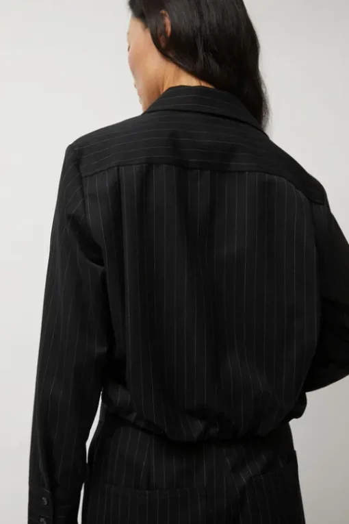 Lana Top in Midnight Pinstripe