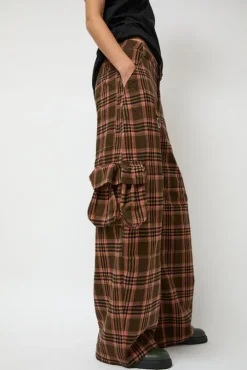 Lawn Cargo in Pink Brown Plaid