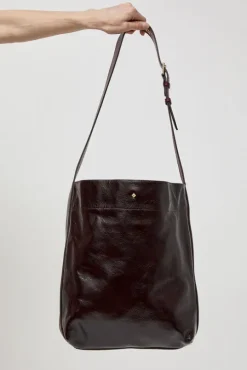 Le Enzo Crispy Bag in Bordeaux and Crispy Cerise Noire